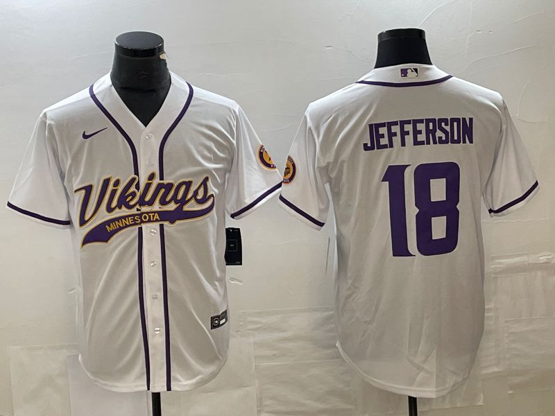 Men Minnesota Vikings #18 Jefferson White 2023 Nike Co branded NFL Jersey